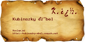 Kubinszky Ábel névjegykártya